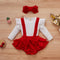 Christmas Velvet Braces Dress Set